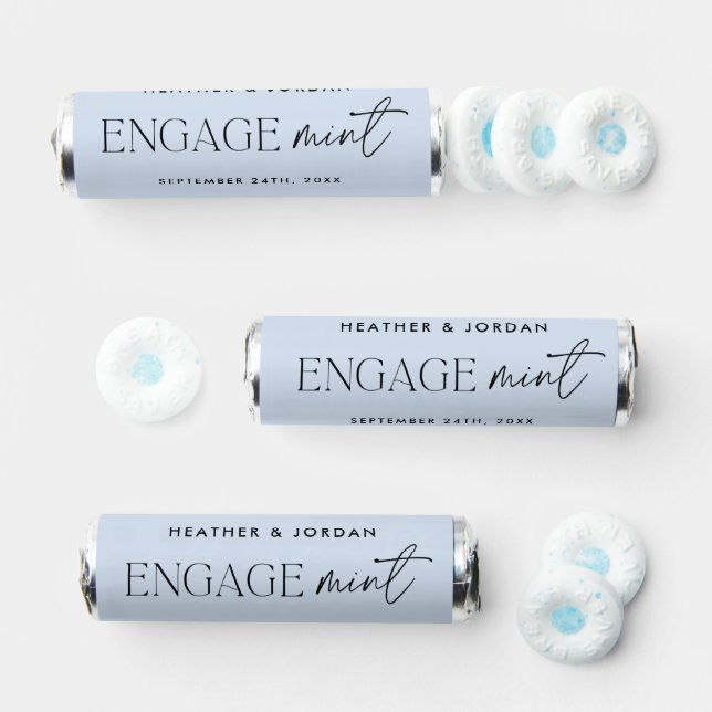 Dusty Blue Engage Mint Engagement Party Mint Favor (Assorted)
