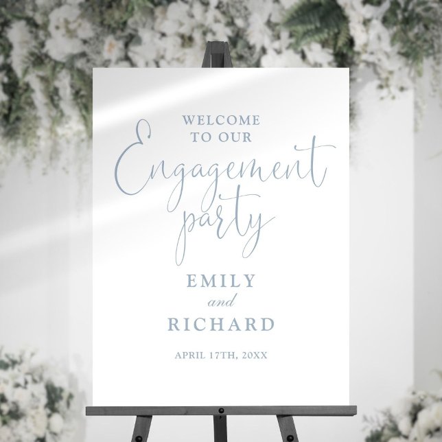 Dusty Blue Engagement Party Welcome Sign (Creator Uploaded)