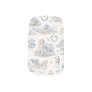 Dusty Blue English Village Wedding Watercolor Minx Nail Art