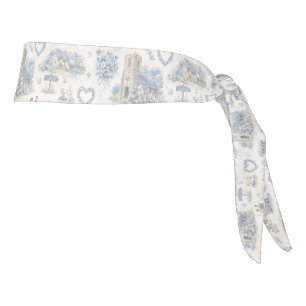 Dusty Blue English Village Wedding Watercolor Tie Headband