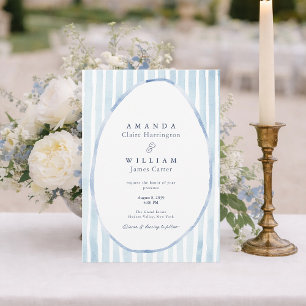 Dusty Blue Estate Wedding Invitation