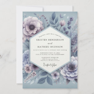 Dusty Blue Ethereal Bloom Wedding Invitation