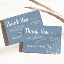 Dusty Blue Eucalyptus Baby Shower Thank You Card