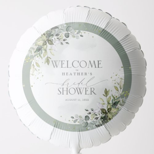 Dusty Blue Eucalyptus Botanical Shower Welcome Balloon