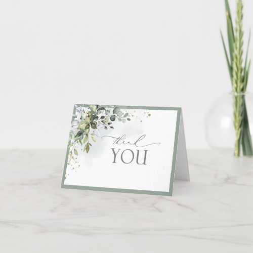 Dusty Blue Eucalyptus Botanical Thank You Card