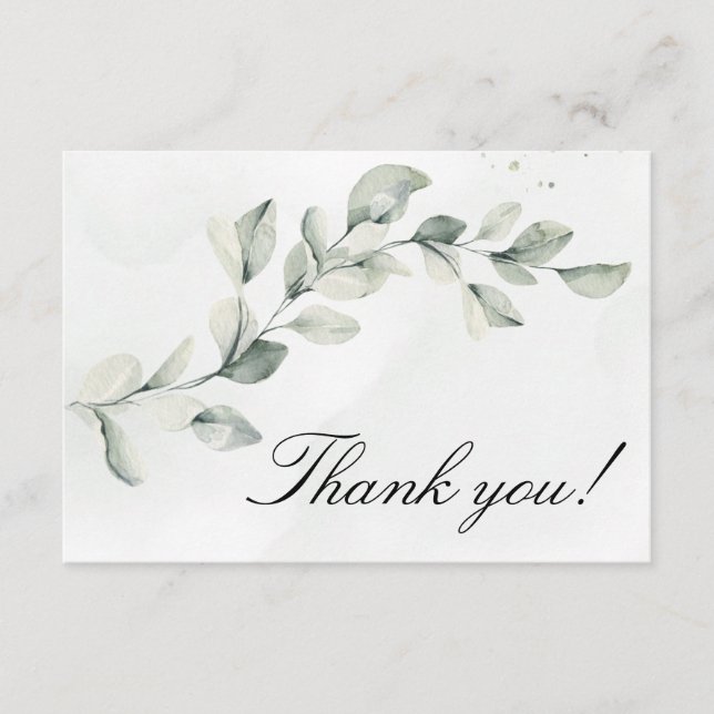 Dusty Blue Eucalyptus Botanical Wedding RSVP Enclo Enclosure Card (Front)