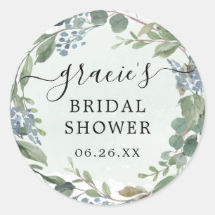 Dusty Blue Eucalyptus Envelope Favor Stickers