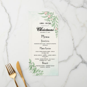 Dusty Blue Eucalyptus Family Christmas Dinner Menu