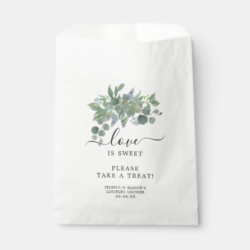 Dusty Blue Eucalyptus Favor Bag Love is Sweet