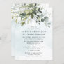 Dusty Blue Eucalyptus Greenery Boho Bridal Shower Invitation