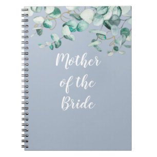 Dusty Blue Eucalyptus Greenery BRIDAL PARTY Gifts Notebook