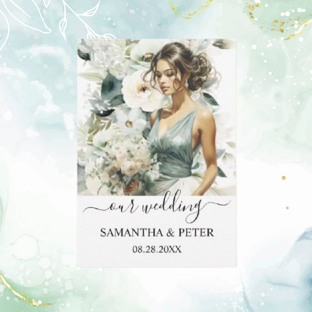 Dusty Blue Eucalyptus Greenery RSVP Card (Delight your guests with a Dusty Blue Eucalyptus Greenery RSVP Card,)