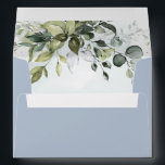 Dusty Blue Eucalyptus Greenery Succulent Wedding Envelope<br><div class="desc">This design is available with two different dusty blue shades.  One option is more dustier than the other and leans towards a gray-dusty blue (watercolor splash inside the envelope).  This one that you are currently viewing leans more towards blue for the watercolor splash.  Compare each on-screen preview for a perfect...</div>