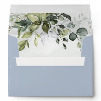 Dusty Blue Eucalyptus Greenery Succulent Wedding Envelope Dusty Blue Eucalyptus Greenery Succulent Wedding Envelope