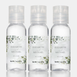 Dusty Blue Eucalyptus Greenery Succulent Wedding Hand Sanitizer
