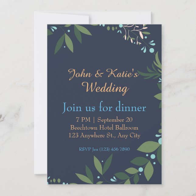 Dusty Blue Eucalyptus Greenery Succulent Wedding Holiday Card (Front)