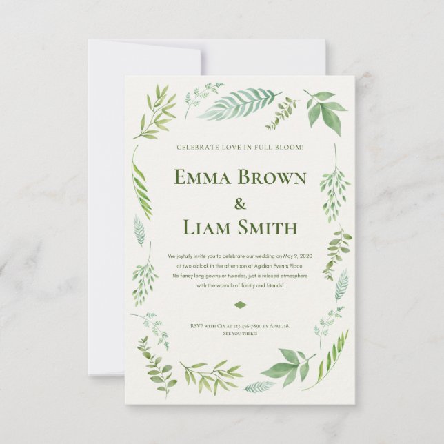 Dusty Blue Eucalyptus Greenery Succulent Wedding I Thank You Card (Front)