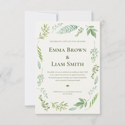 Dusty Blue Eucalyptus Greenery Succulent Wedding I Thank You Card