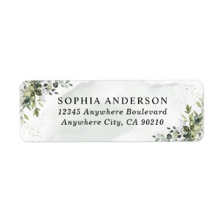 Dusty Blue Eucalyptus Greenery Succulent Wedding Label