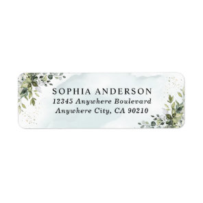 Dusty Blue Eucalyptus Greenery Succulent Wedding Label