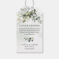 Dusty Blue Eucalyptus Greenery Wedding Thank You Gift Tags