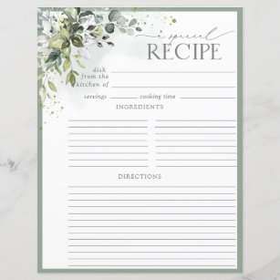 Recipe Book Template, EDITABLE Recipe Sheet Template, Recipe Cards, Minimal  Recipe Binder, 8.5x11 Printable Farmhouse, Food Planner Journal 