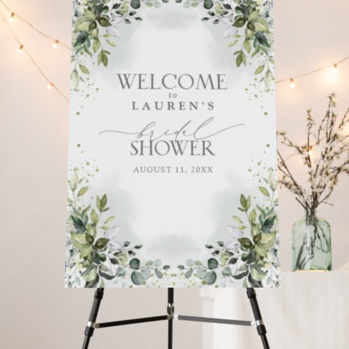 Dusty Blue Eucalyptus Watercolor Shower Welcome Foam Board