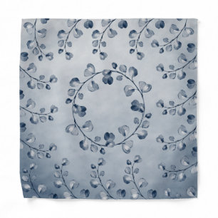 Dusty Blue Eucalyptus Wedding Pocket Square Bandana
