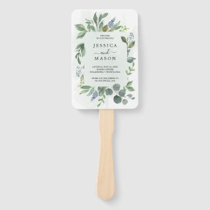 Dusty Blue Eucalyptus Wedding Program Fan