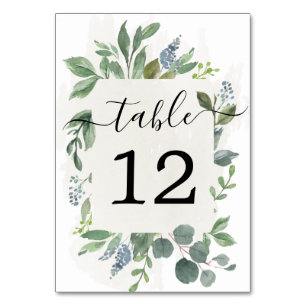 Dusty Blue Eucalyptus Wedding Table Numbers