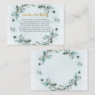 Dusty Blue Eucalyptus Wreath Boy Baby Shower Business Card