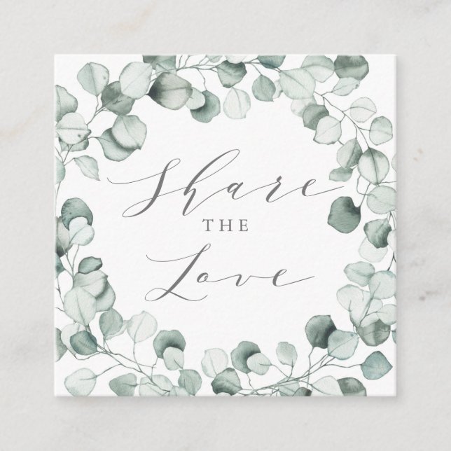 Dusty Blue Eucalyptus Wreath Share the Love Referral Card (Front)