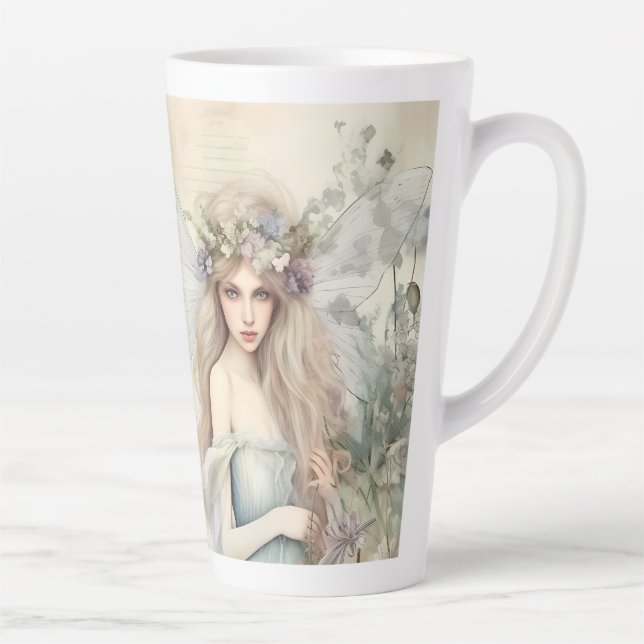 Dusty Blue Fairy (matching journal available) Latte Mug (Right)