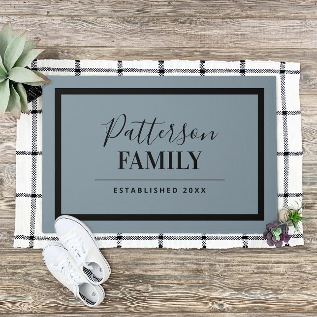 Dusty Blue Family Monogram Doormat (Creator Uploaded)