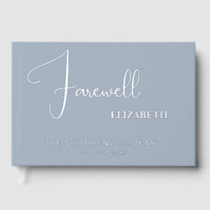 Dusty Blue Farewell Leaving Party Retirement Foil Guest Book