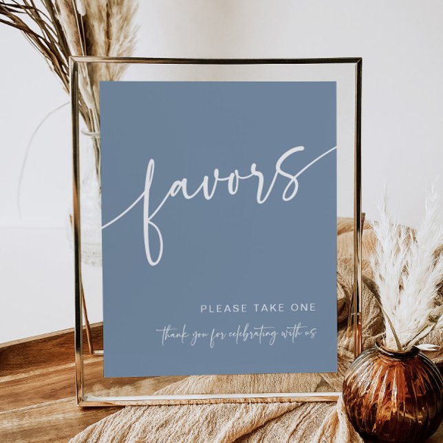 Dusty Blue Favor Sign Modern Minimalist Shower (Creator Uploaded)