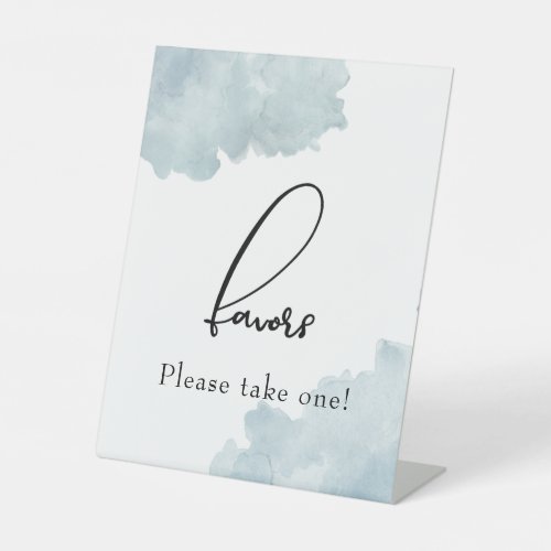 Dusty Blue Favors Please Take one Pedestal Sign