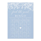 Dusty Blue Find the Guest Bingo Bridal Shower Game