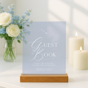 Dusty Blue Fine Art Acrylic Guest Book Sign