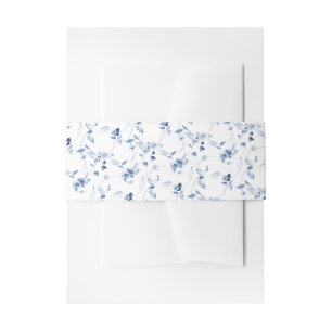 Dusty Blue Fine Art Floral Wedding Belly Band