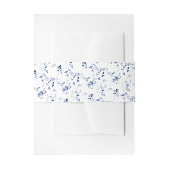 Dusty Blue Fine Art Floral Wedding Belly Band (Front Example)