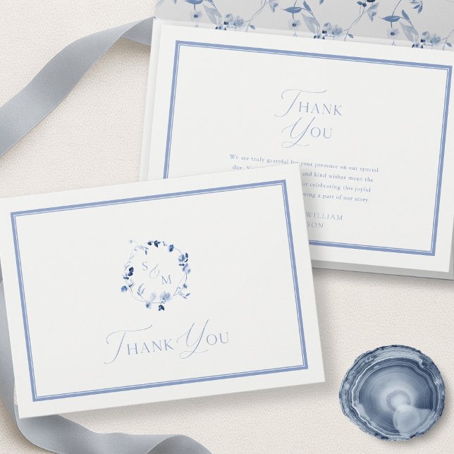 Dusty Blue Fine Art Thank You Note Card (Creator Uploaded)