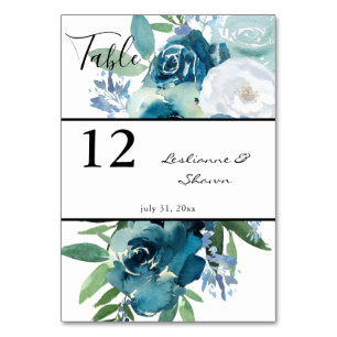 Dusty Blue Floral 2 Table Number