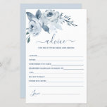 Dusty Blue Floral Advice for the Bride card<br><div class="desc">Dusty Blue Floral advice for the bride card</div>