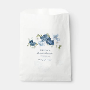 Dusty Blue Floral Bloom Eucalyptus Succulent Favor Bag