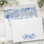 Dusty Blue Floral Blooms Invitation Envelope<br><div class="desc">Pretty dusty blue floral envelope,  decorated inside and out. This watercolor design is available with coordinating address labels and invitations - please browse my store for matching items.</div>