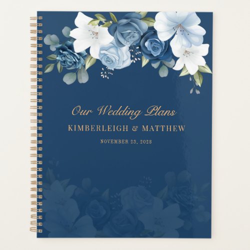 Dusty Blue Floral Botanical Wedding Planner