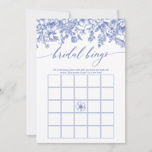 Dusty Blue Floral Bridal Bingo Bridal Shower Game Invitation