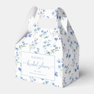 Dusty Blue Floral Bridal Shower Favor Boxes