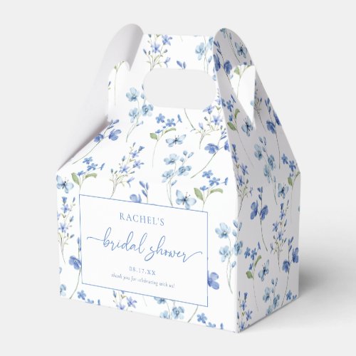 Dusty Blue Floral Bridal Shower Favor Boxes